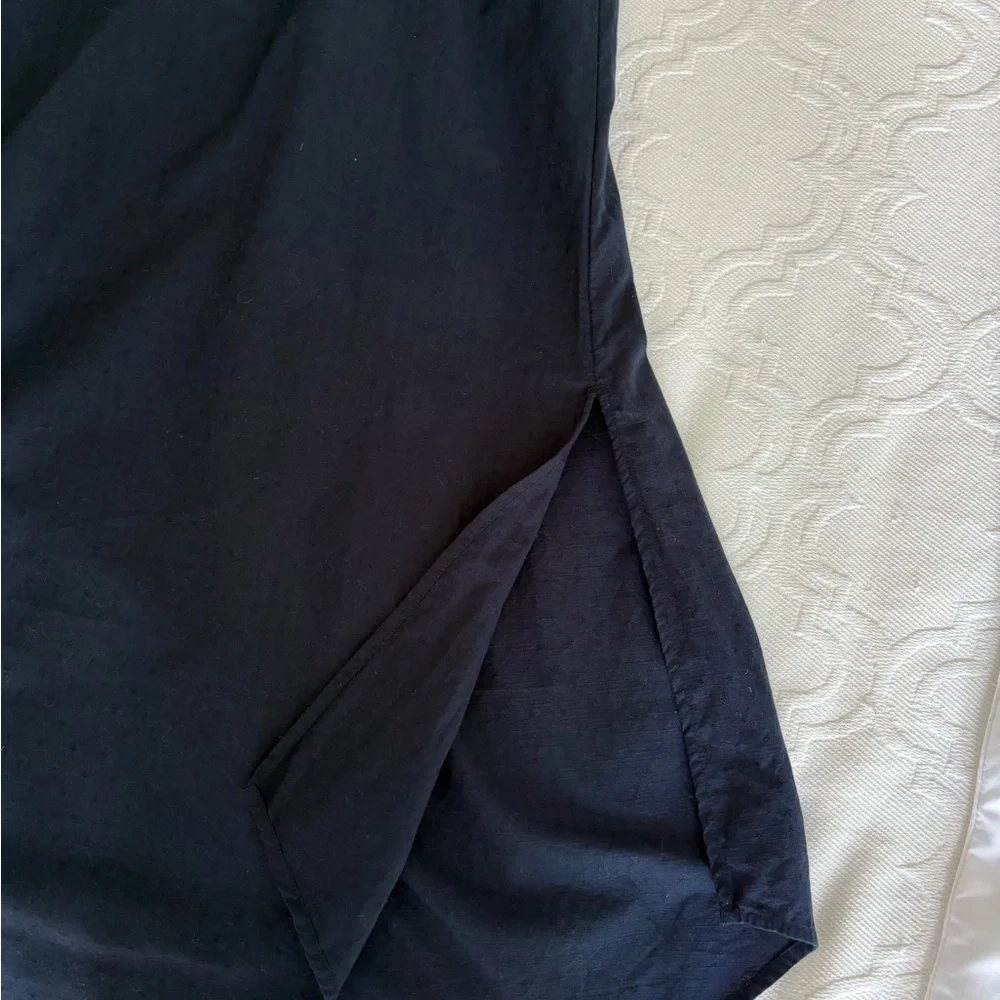 Treasure & Bond Navy Blue Cabana Dress with Gold Embroidered Accents - Picture 6 of 7
